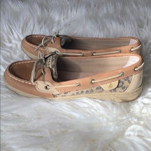 Sperry Leopard sequined boat shoes